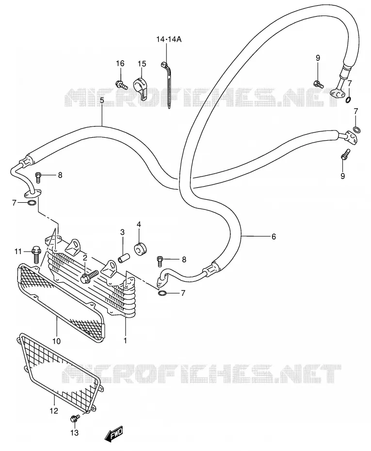 RADIATEUR D'HUILE Suzuki QUAD 300 KINGQUAD 2004  LT-F300FK4(E24)