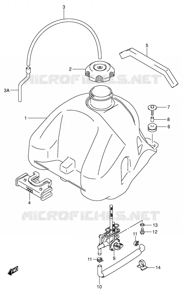 RESERVOIR D'ESSENCE Suzuki QUAD 250 OZARK 2002  LT-F250K2(E3/E28)