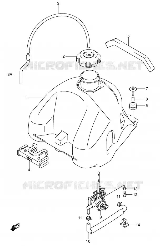 RESERVOIR D'ESSENCE Suzuki QUAD 250 OZARK 2004  LT-F250K4(E17)