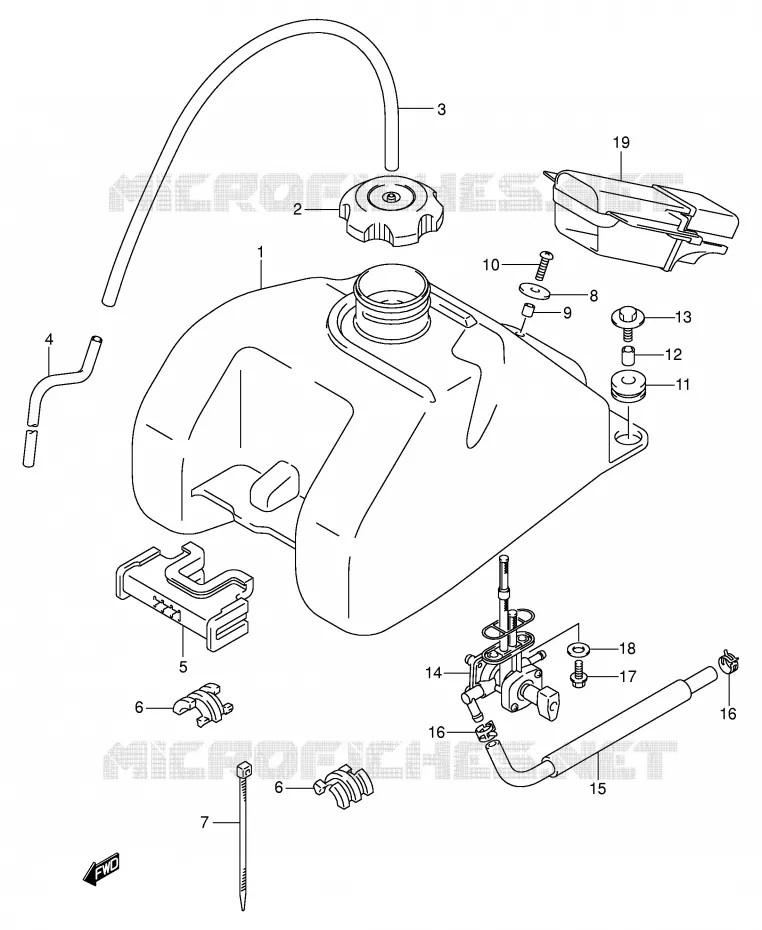 RESERVOIR D'ESSENCE Suzuki QUAD 400 QUADSPORT 2003  LT-Z400K3(E3/E28)