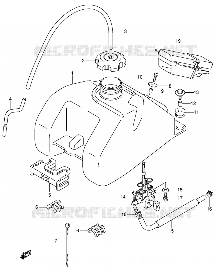 RESERVOIR D'ESSENCE Suzuki QUAD 400 QUADSPORT 2007  LT-Z400K7(E19)