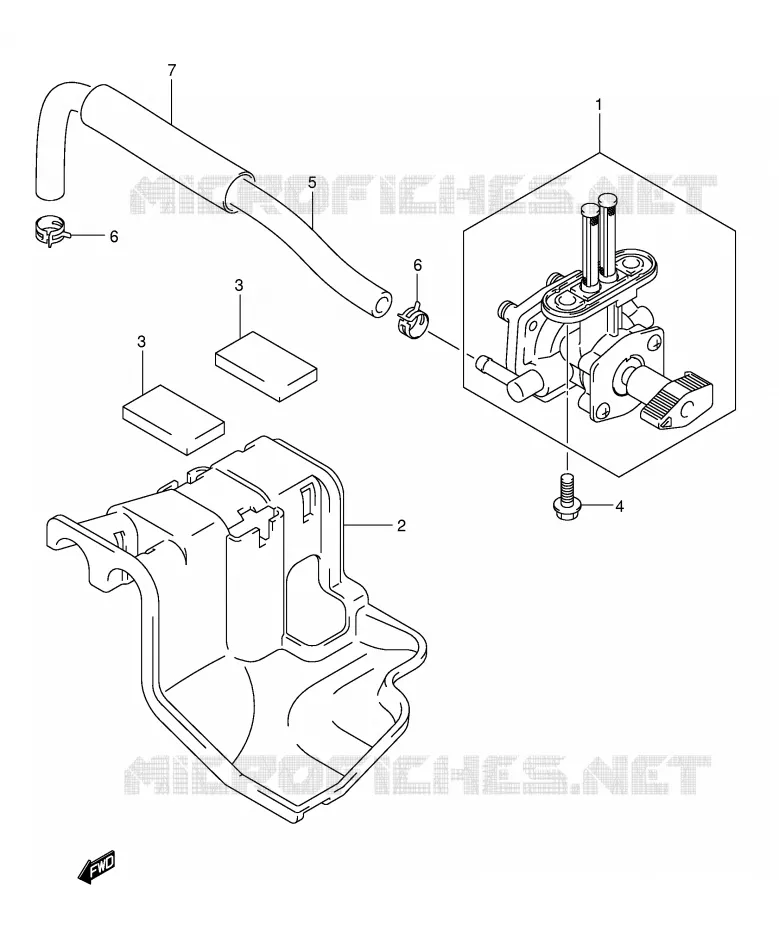 ROBINET D'ESSENCE Suzuki QUAD 50 MINIQUAD-SPORT 2002  LT-A50K2(P2)