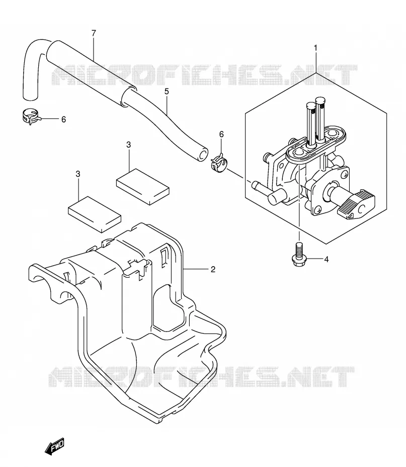 ROBINET D'ESSENCE Suzuki QUAD 50 MINIQUAD-SPORT 2003  LT-A50K3(P3/P28)