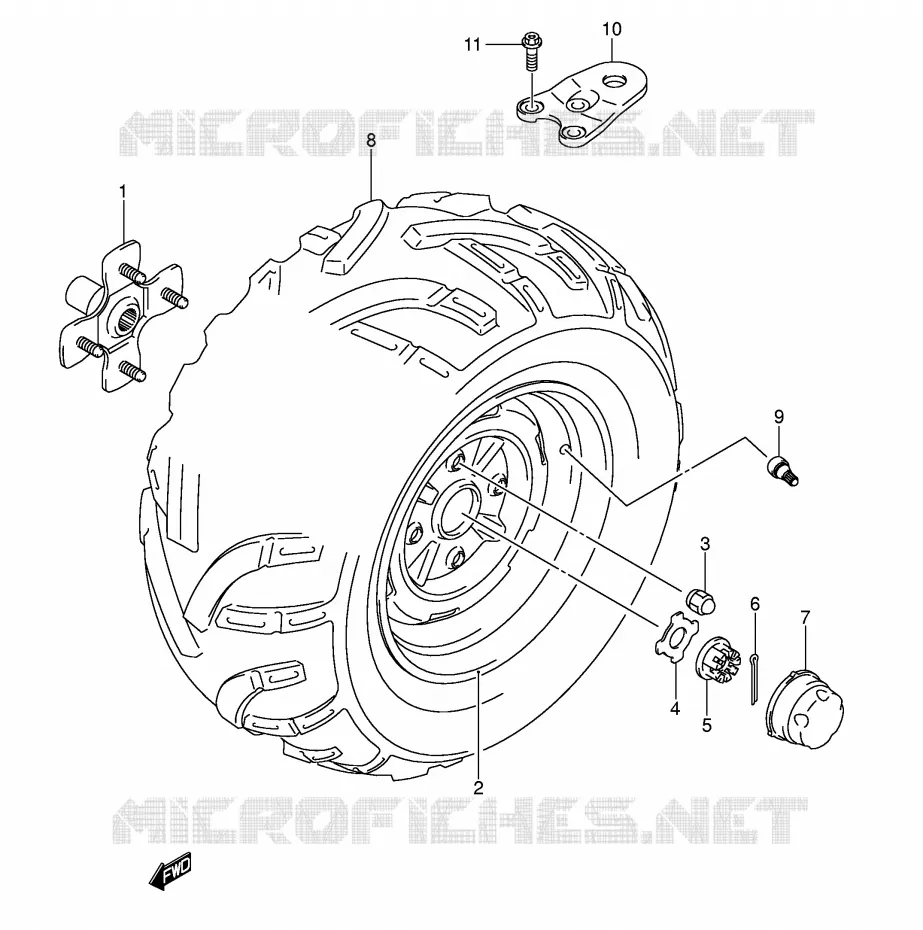 ROUE ARRIERE GAUCHE Suzuki QUAD 700 KINGQUAD 2005  LT-A700XK5(E28/E33)