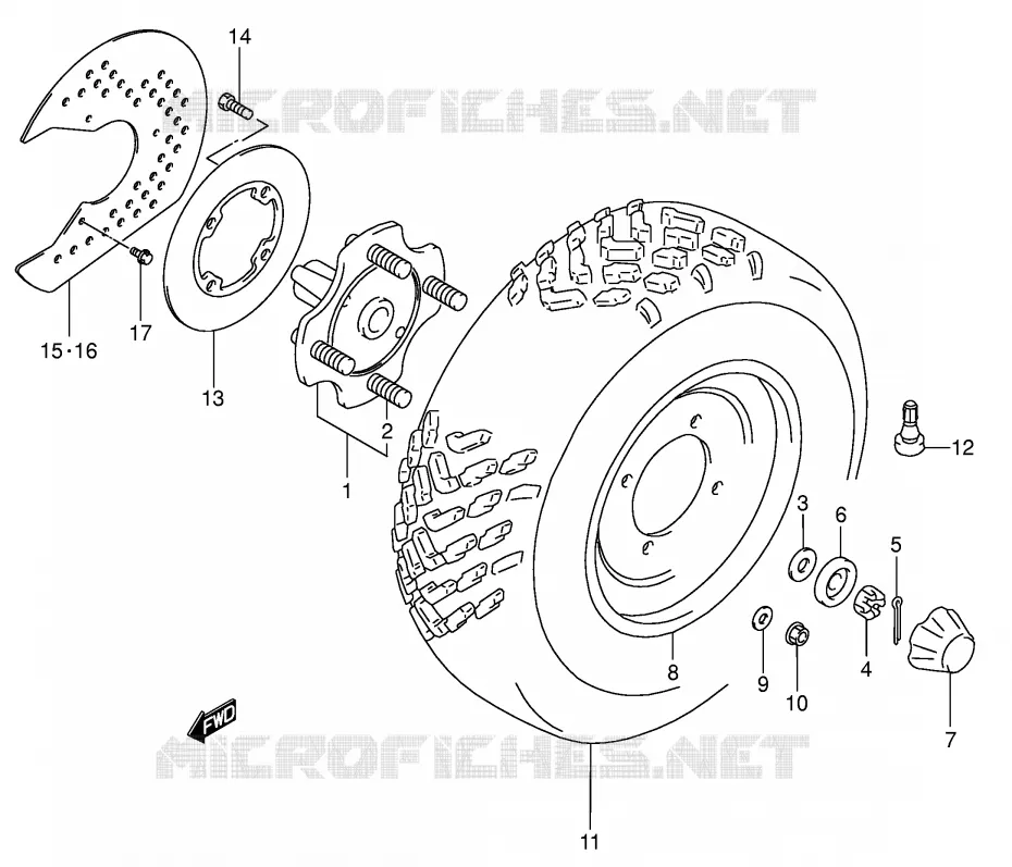 ROUE AVANT (MODELE K2/K4) Suzuki QUAD 300 KINGQUAD 2002  LT-F300FK2(E24)