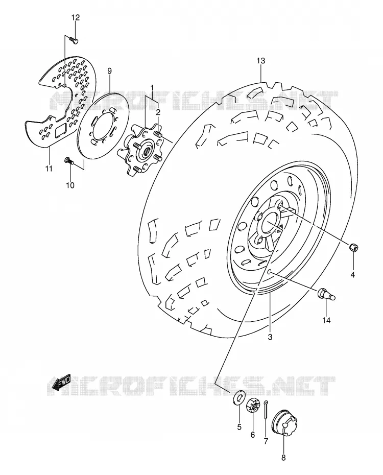 ROUE AVANT Suzuki QUAD 400 EIGER 2005  LT-A400FK5(P3/P28)