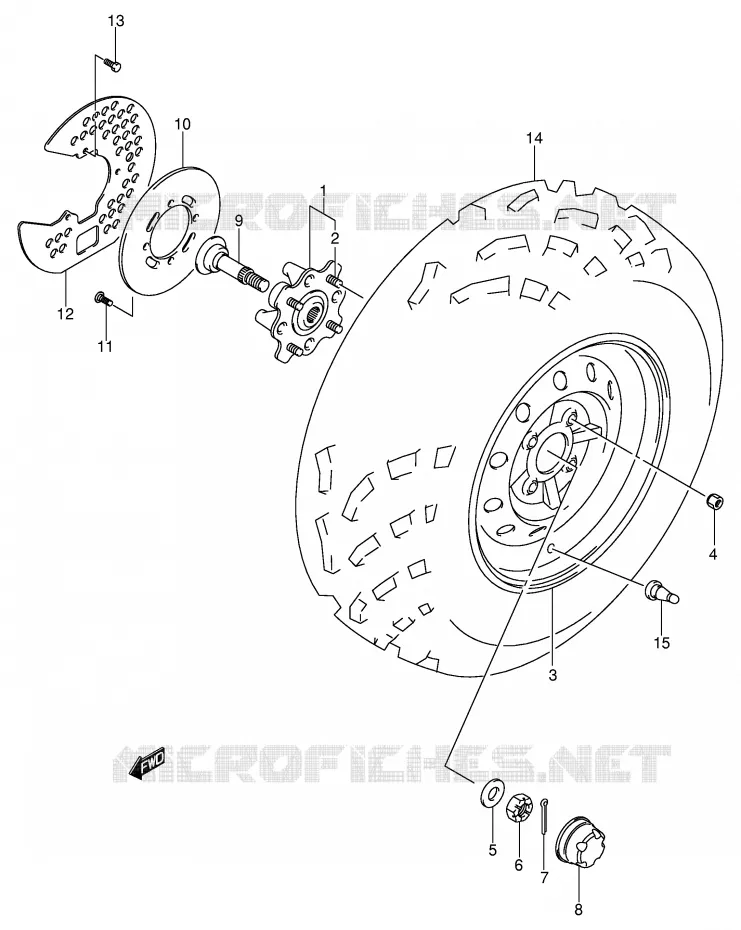 ROUE AVANT Suzuki QUAD 400 EIGER 2005  LT-F400K5(P24)