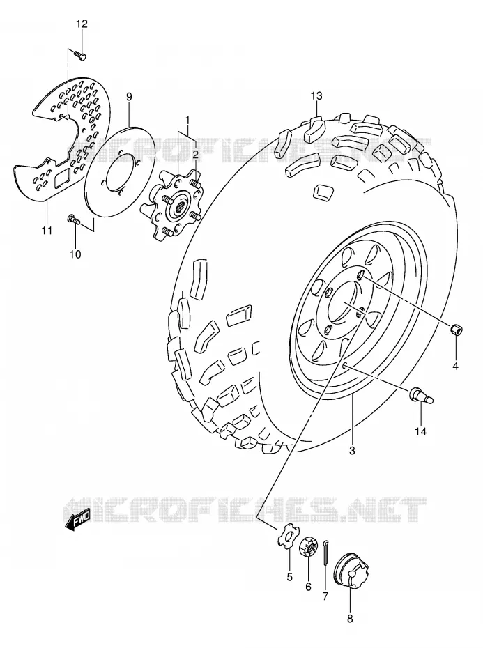 ROUE AVANT Suzuki QUAD 500 VINSON 2006  LT-A500FK6(P24)