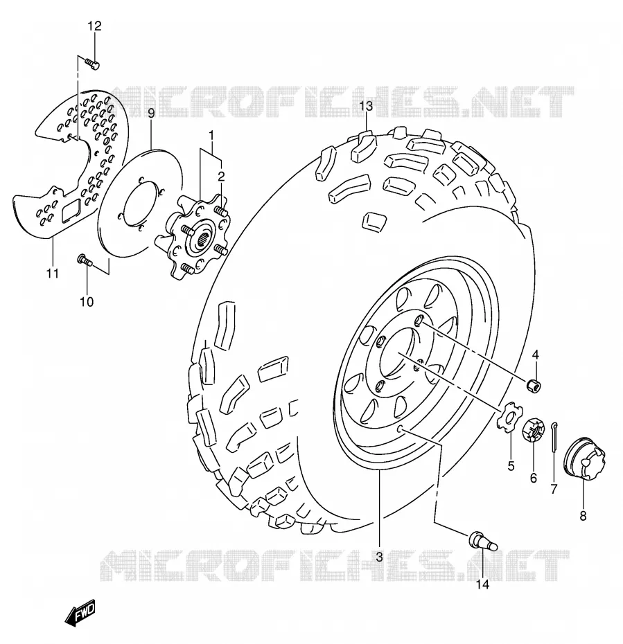 ROUE AVANT Suzuki QUAD 500 VINSON 2006  LT-F500FK6(P24)