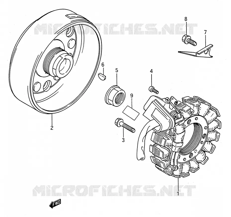 ALLUMAGE ROTOR - STATOR Suzuki QUAD 250 KINGQUAD 1994  LT-F4WDR(E28)