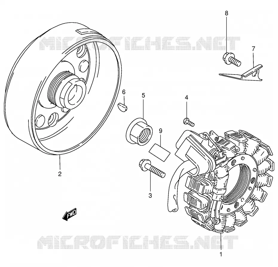 ALLUMAGE ROTOR - STATOR Suzuki QUAD 250 KINGQUAD 1996  LT-F4WDT(E28)
