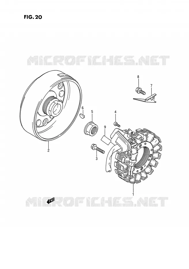 ALLUMAGE ROTOR - STATOR Suzuki QUAD 250 OZARK 1990  LT-F250L(E28)