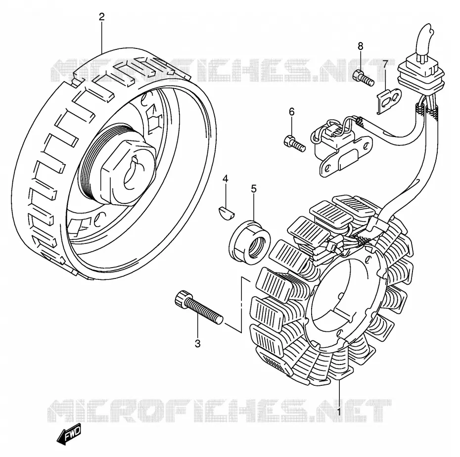 ALLUMAGE ROTOR - STATOR Suzuki QUAD 700 KINGQUAD 2005  LT-A700XK5(E17)