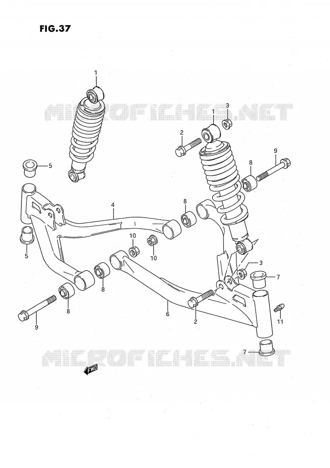 AMORTISSEUR - TRIANGLES Suzuki QUAD 160 OZARK 1991  LT-F160M(P3)