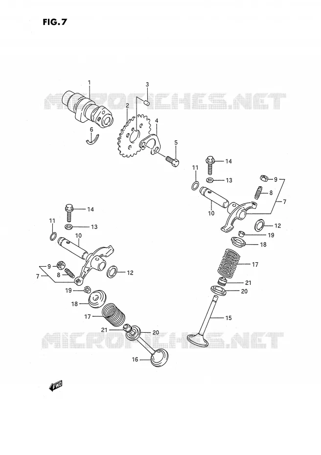 ARBRE A CAMES - SOUPAPES Suzuki QUAD 160 OZARK 1996  LT-F160T(P2)