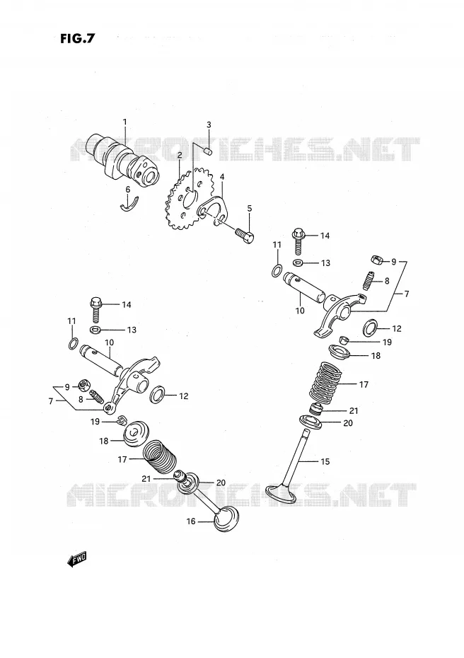 ARBRE A CAMES - SOUPAPES Suzuki QUAD 160 OZARK 1996  LT-F160T(P3)