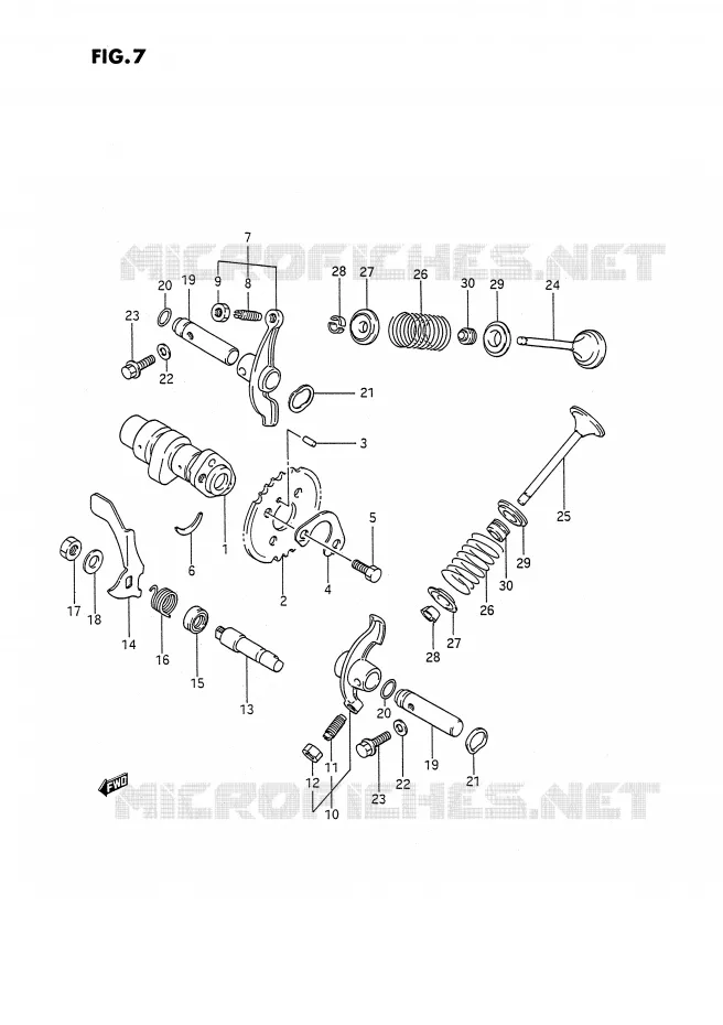 ARBRE A CAMES - SOUPAPES Suzuki QUAD 250 OZARK 1994  LT-F250R(E2)