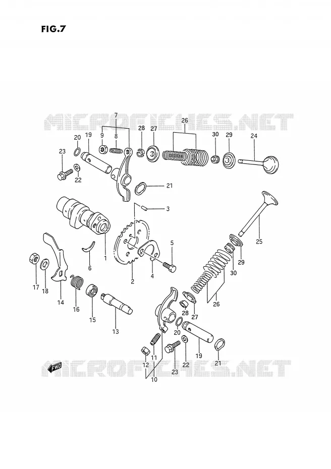 ARBRE A CAMES - SOUPAPES Suzuki QUAD 300 KINGQUAD 1993  LT-F4WDXP(E2)