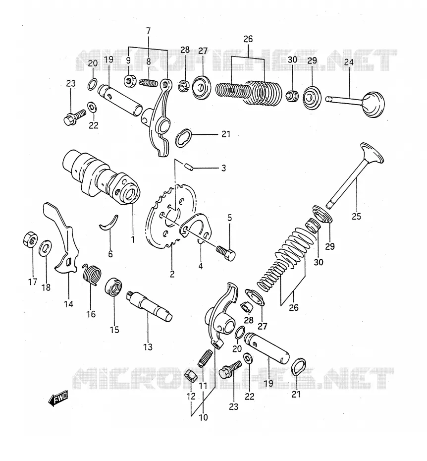 ARBRE A CAMES - SOUPAPES Suzuki QUAD 300 KINGQUAD 1993  LT-F4WDXP(E28)