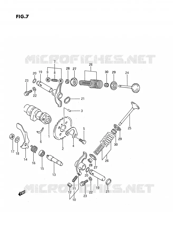 ARBRE A CAMES - SOUPAPES Suzuki QUAD 300 KINGQUAD 1993  LT-F4WDXP(E3)