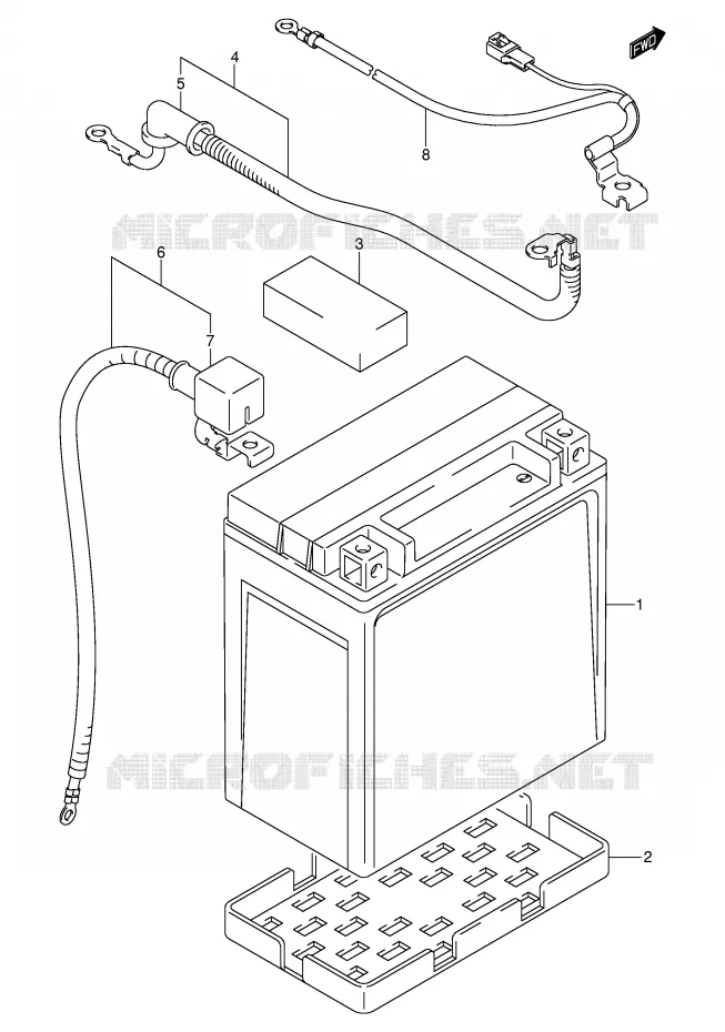BATTERIE Suzuki QUAD 400 EIGER 2006  LT-F400FK6(P3/P28)