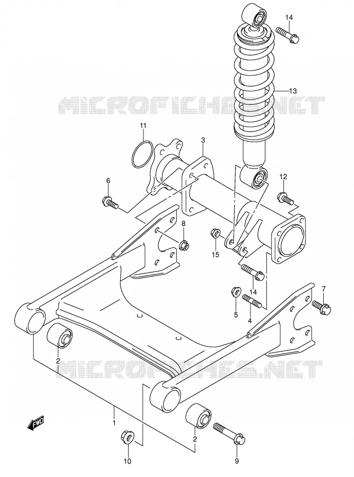 BRAS OSCILLANT ARRIERE (MODELE K2/K3/K4) Suzuki QUAD 250 OZARK 2004  LT-F250K4(E17)