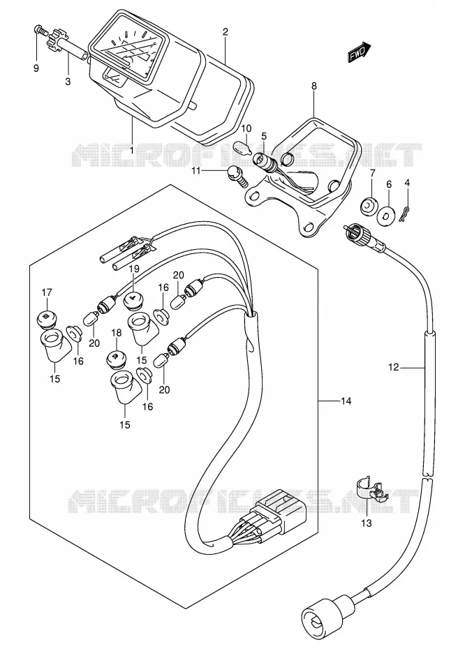 COMPTEUR (MODELE K3/K4) Suzuki QUAD 400 EIGER 2004  LT-F400K4(P3/P28)
