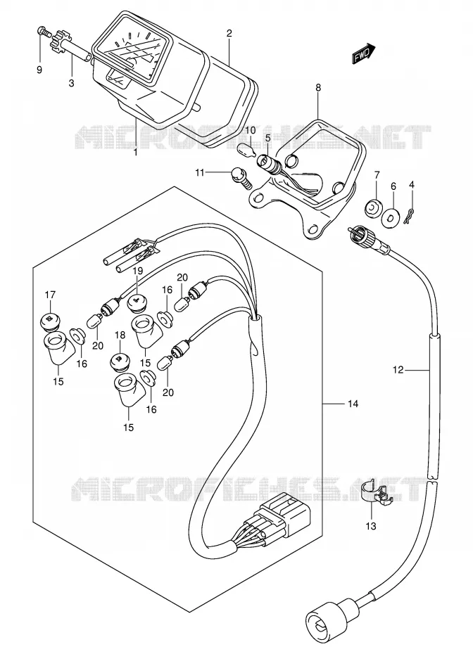 COMPTEUR (MODELE K3/K4) Suzuki QUAD 400 EIGER 2006  LT-A400FK6(P3/P28)