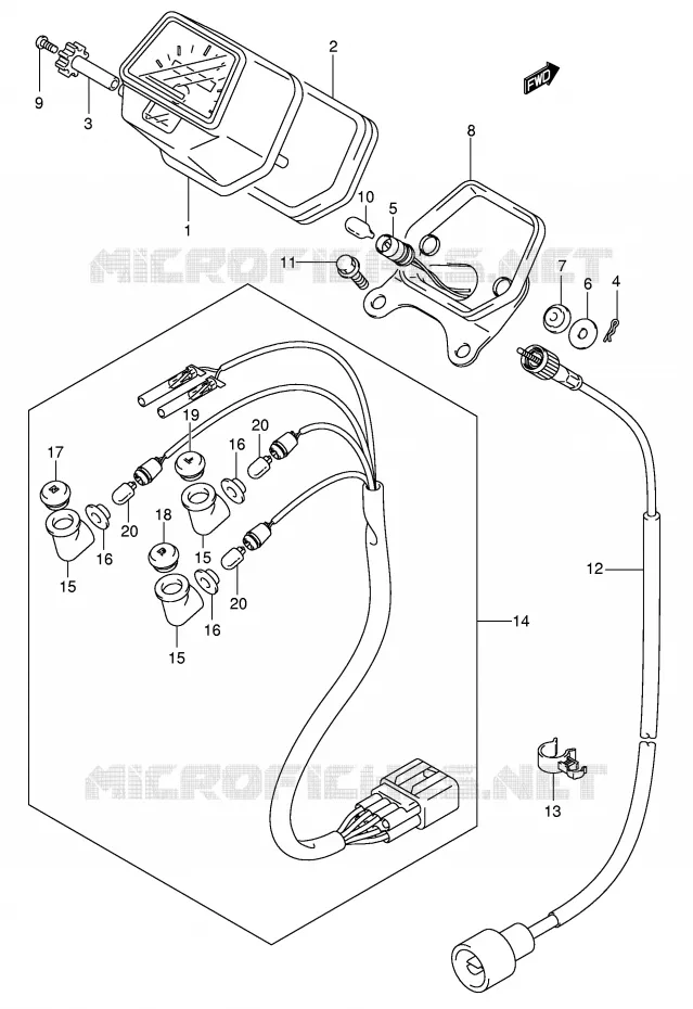 COMPTEUR (MODELE K5) Suzuki QUAD 400 EIGER 2004  LT-A400K4(P3/P28)