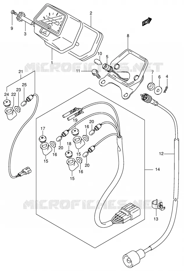 COMPTEUR (MODELE K5) Suzuki QUAD 400 EIGER 2004  LT-F400FK4(P24)