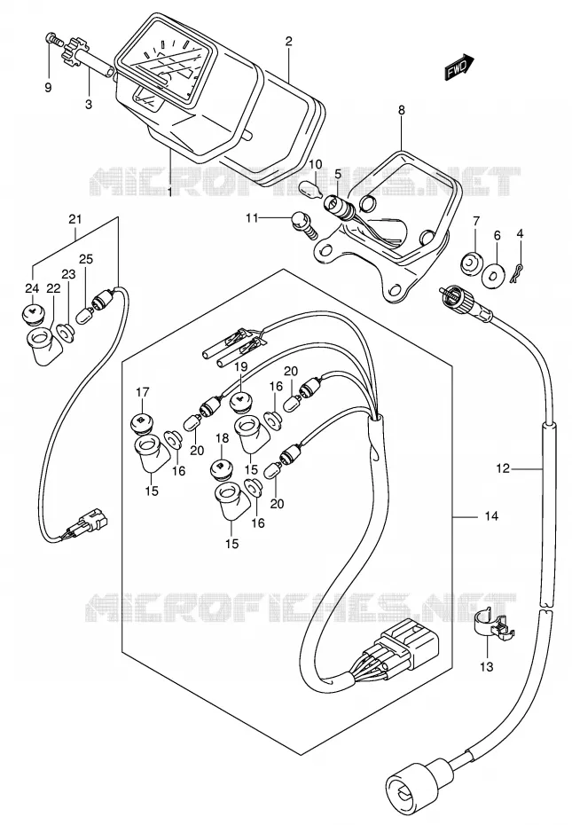 COMPTEUR (MODELE K5) Suzuki QUAD 400 EIGER 2007  LT-A400FK7(P24)