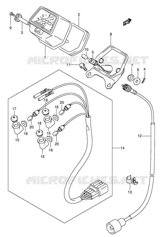 COMPTEUR (MODELE K5) Suzuki QUAD 400 EIGER 2011  LT-A400FK6(P3/P28)