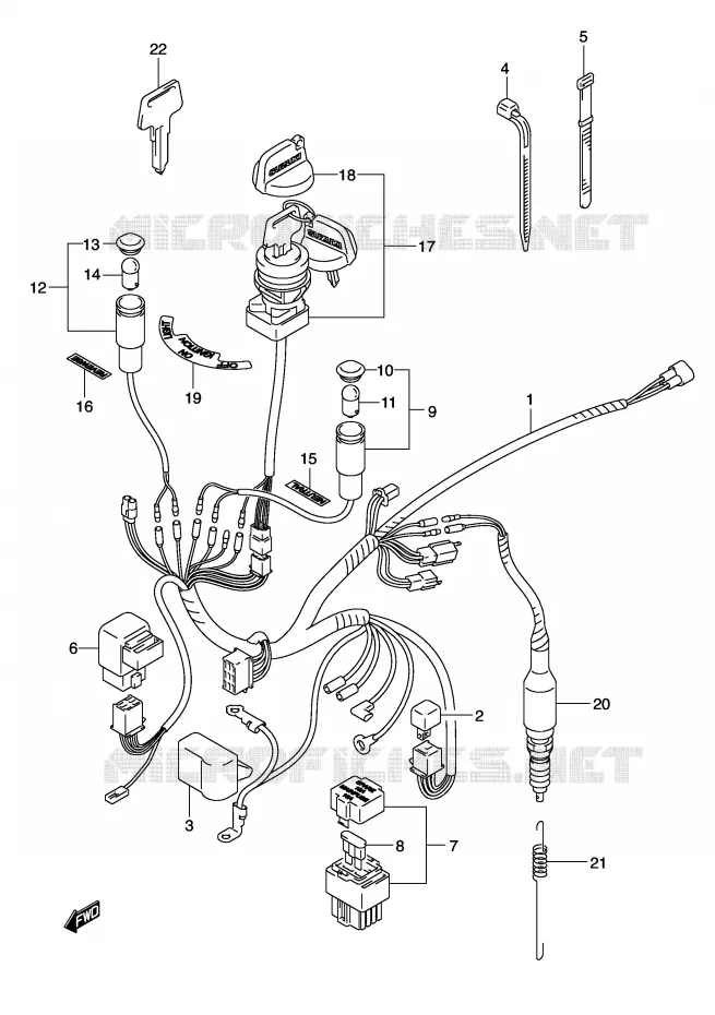 FAISCEAU ELECTRIQUE (MODELE K2) Suzuki QUAD 160 OZARK 2001  LT-F160K1(P24)