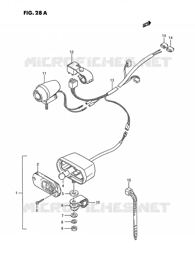 FEU ARRIERE ADDITIONNEL (OPTIONNEL) Suzuki QUAD 250 KINGQUAD 1987  LT-F4WDH(E2)