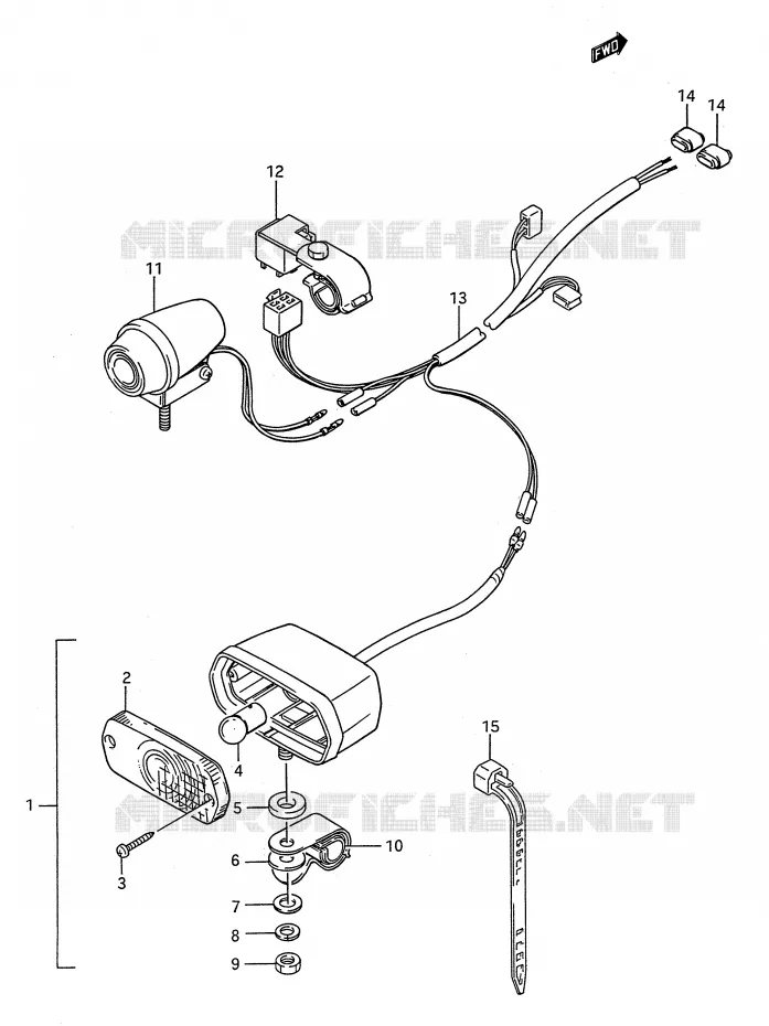 FEU ARRIERE ADDITIONNEL (OPTIONNEL) Suzuki QUAD 250 KINGQUAD 1991  LT-F4WDM(E28)