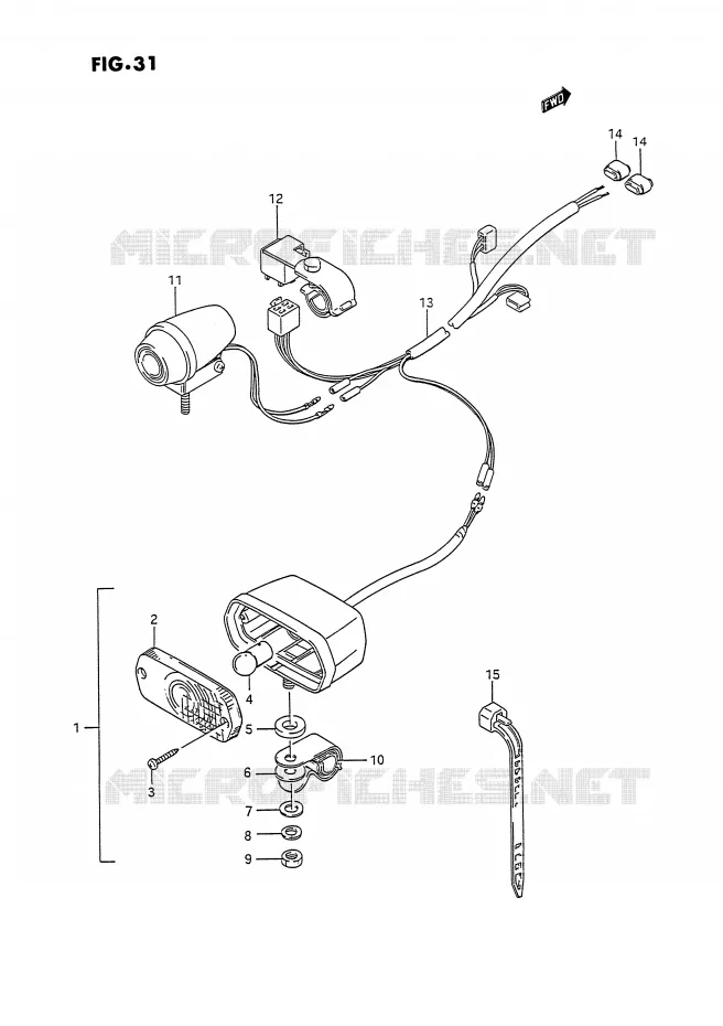 FEU ARRIERE ADDITIONNEL (OPTIONNEL) Suzuki QUAD 300 KINGQUAD 1993  LT-F4WDXP(E2)