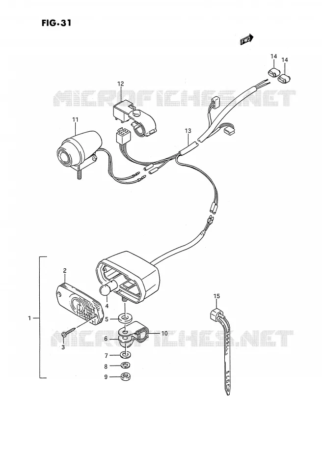 FEU ARRIERE ADDITIONNEL (OPTIONNEL) Suzuki QUAD 300 KINGQUAD 1993  LT-F4WDXP(E3)