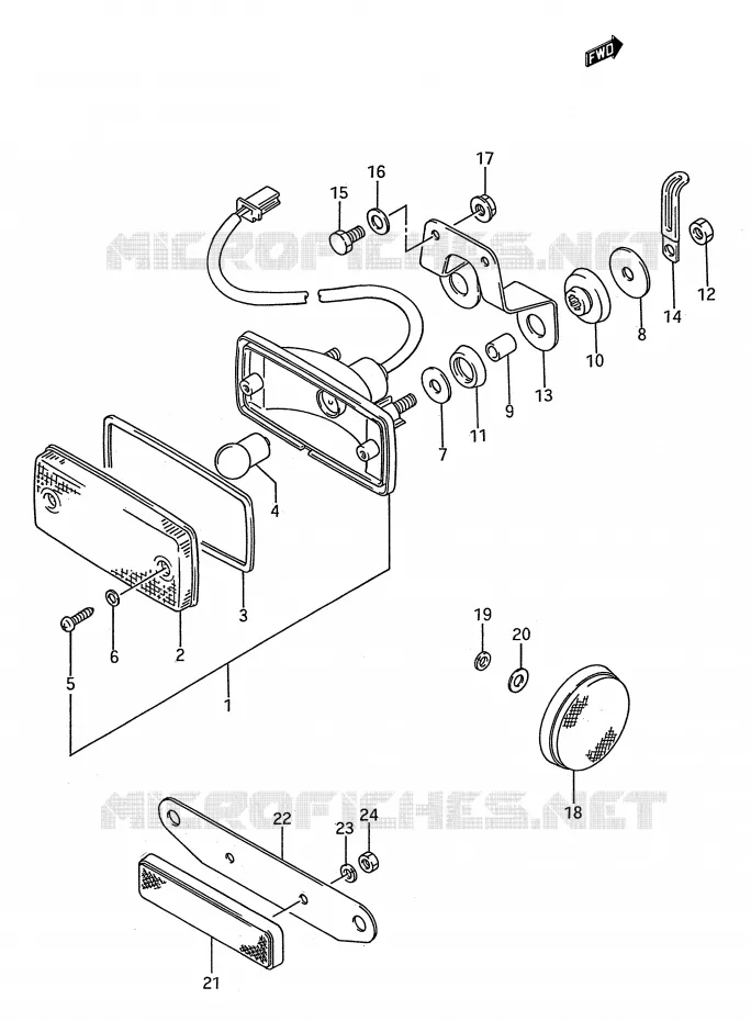 FEU ARRIERE Suzuki QUAD 250 KINGQUAD 1992  LT-F4WDN(E28)