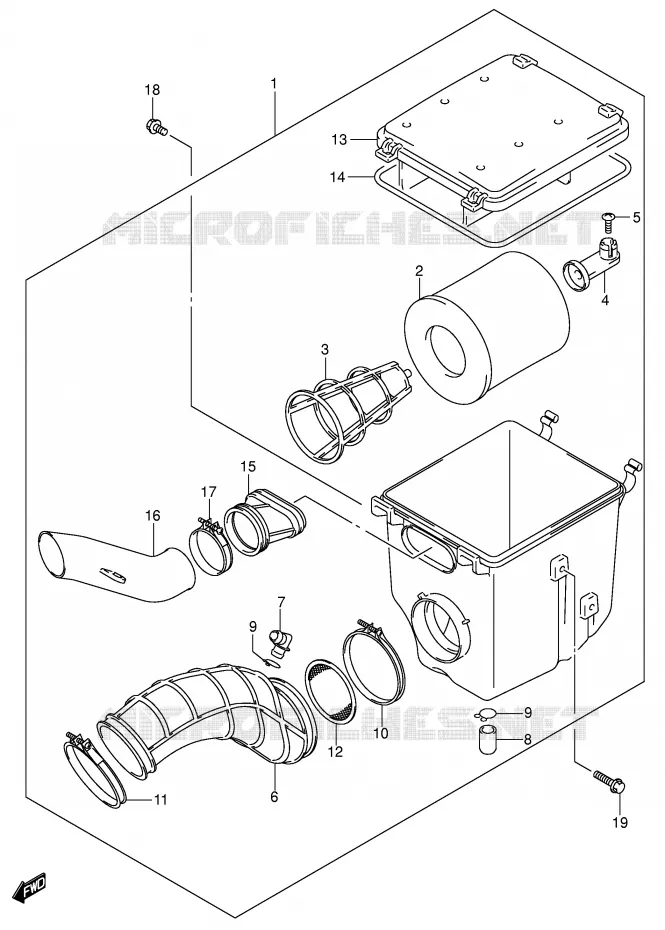 FILTRE A AIR Suzuki QUAD 400 QUADSPORT 2007  LT-Z400K7(E19)