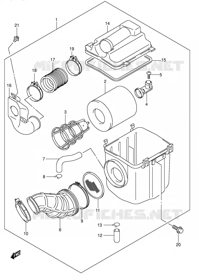 FILTRE A AIR Suzuki QUAD 500 VINSON 2004  LT-A500FK4(P24)