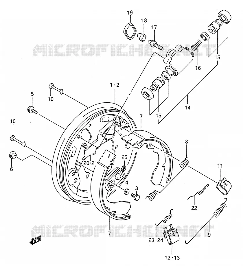 FREIN AVANT (MODELE M/N/P/R/S) Suzuki QUAD 250 KINGQUAD 1990  LT-F4WDL(E28)