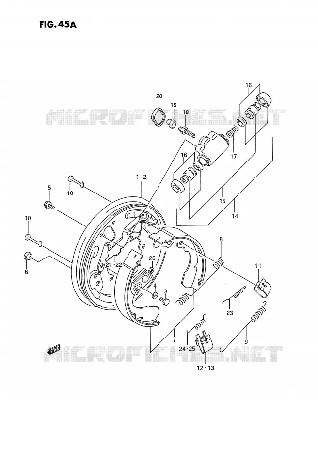 FREIN AVANT (MODELE M/N/P/R/S/T) Suzuki QUAD 250 OZARK 1988  LT-F250J(E2)