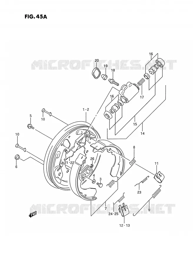 FREIN AVANT (MODELE M/N/P/R/S/T) Suzuki QUAD 250 OZARK 1990  LT-F250L(E28)
