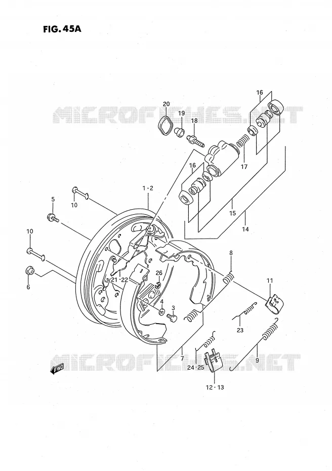 FREIN AVANT (MODELE M/N/P/R/S/T) Suzuki QUAD 250 OZARK 1991  LT-F250M(E3)