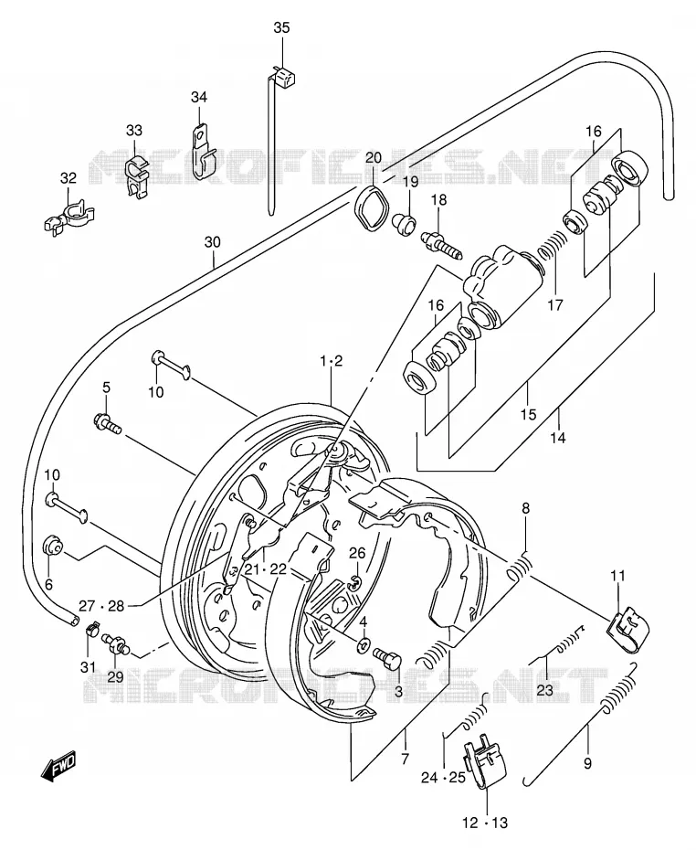 FREIN AVANT (MODELE X/Y/K1) Suzuki QUAD 300 KINGQUAD 2001  LT-F300FK1(E24)