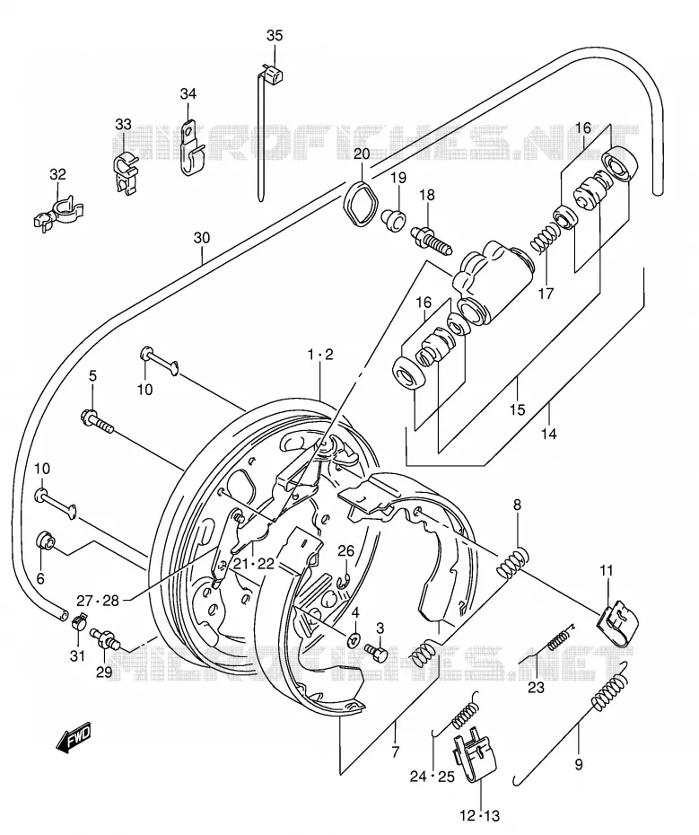 FREIN AVANT (MODELE X/Y/K1) Suzuki QUAD 300 KINGQUAD 2004  LT-F300FK4(E3/E28)
