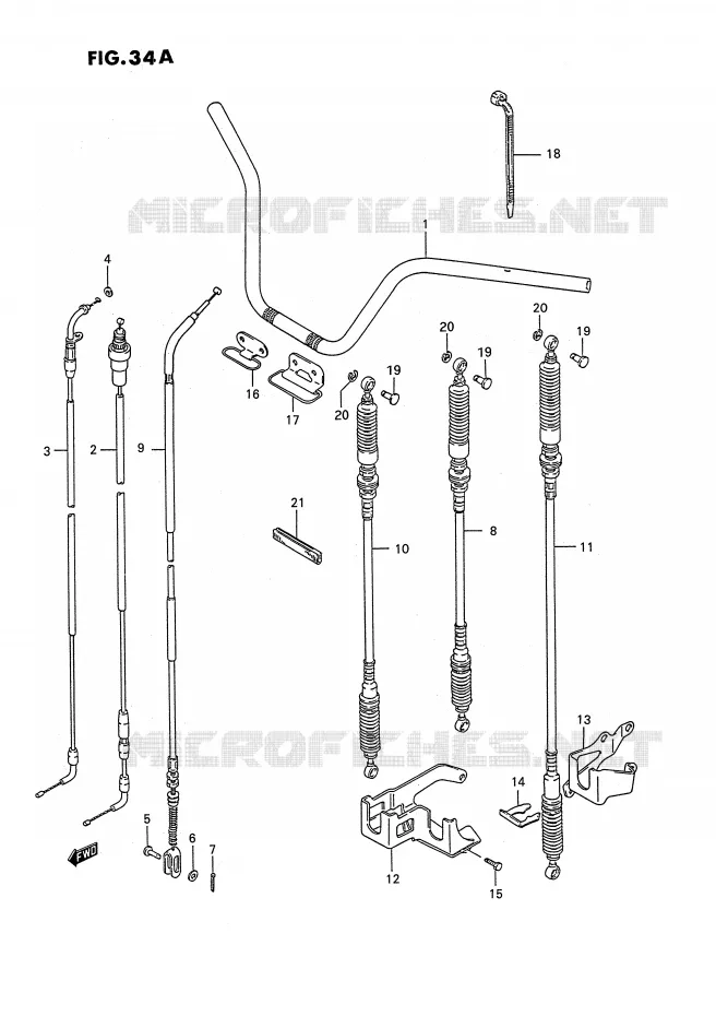 GUIDON (MODELE L/M/N/P/R/S/T) Suzuki QUAD 250 OZARK 1988  LT-F250J(E2)