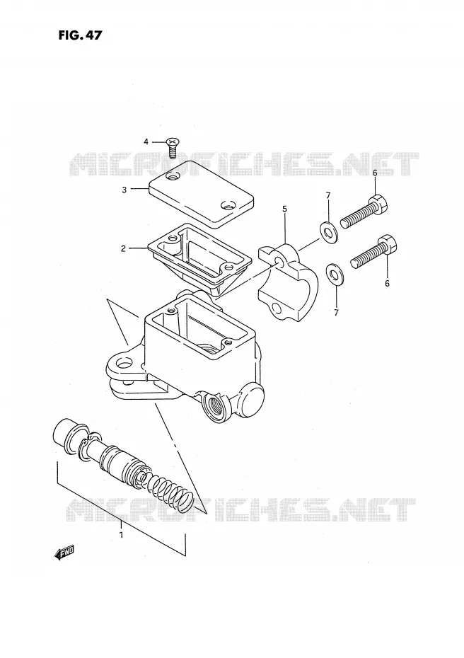 MAITRE CYLINDRE AVANT (MODELE J/K/L) Suzuki QUAD 250 OZARK 1996  LT-F250T(E3)