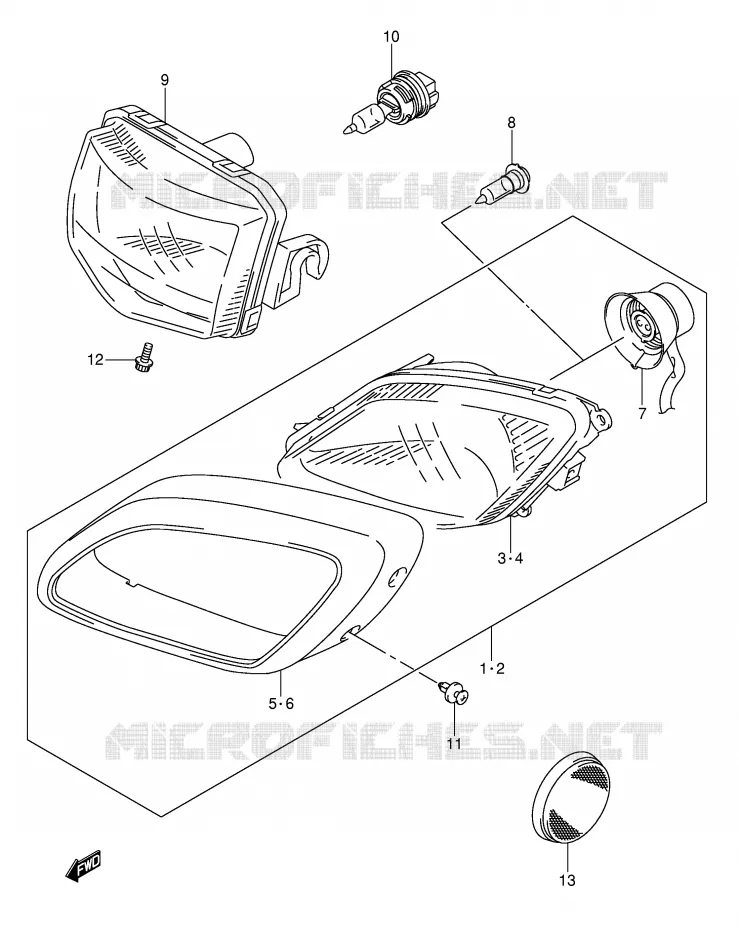 PHARE (MODELE K4) Suzuki QUAD 500 KINGQUAD 2006  LT-A500FK6(P28/P33)