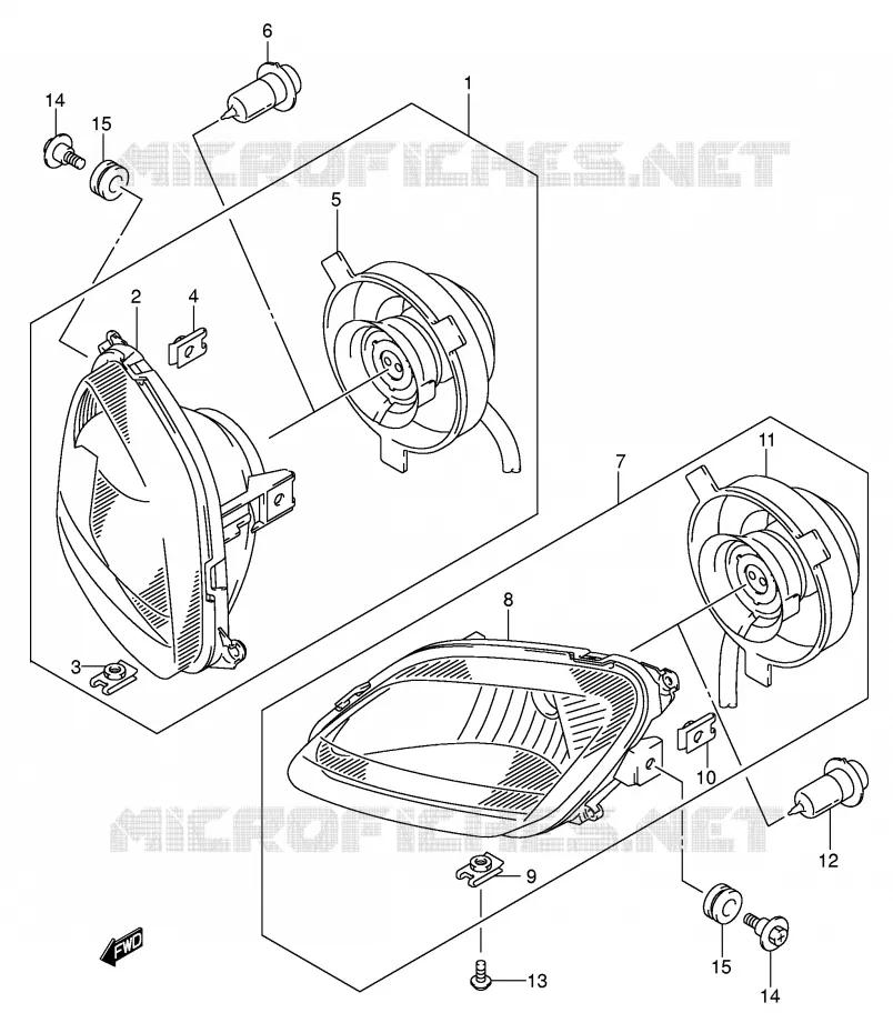 PHARE (MODELE K5 P17) Suzuki QUAD 400 EIGER 2006  LT-A400FK6(P24)